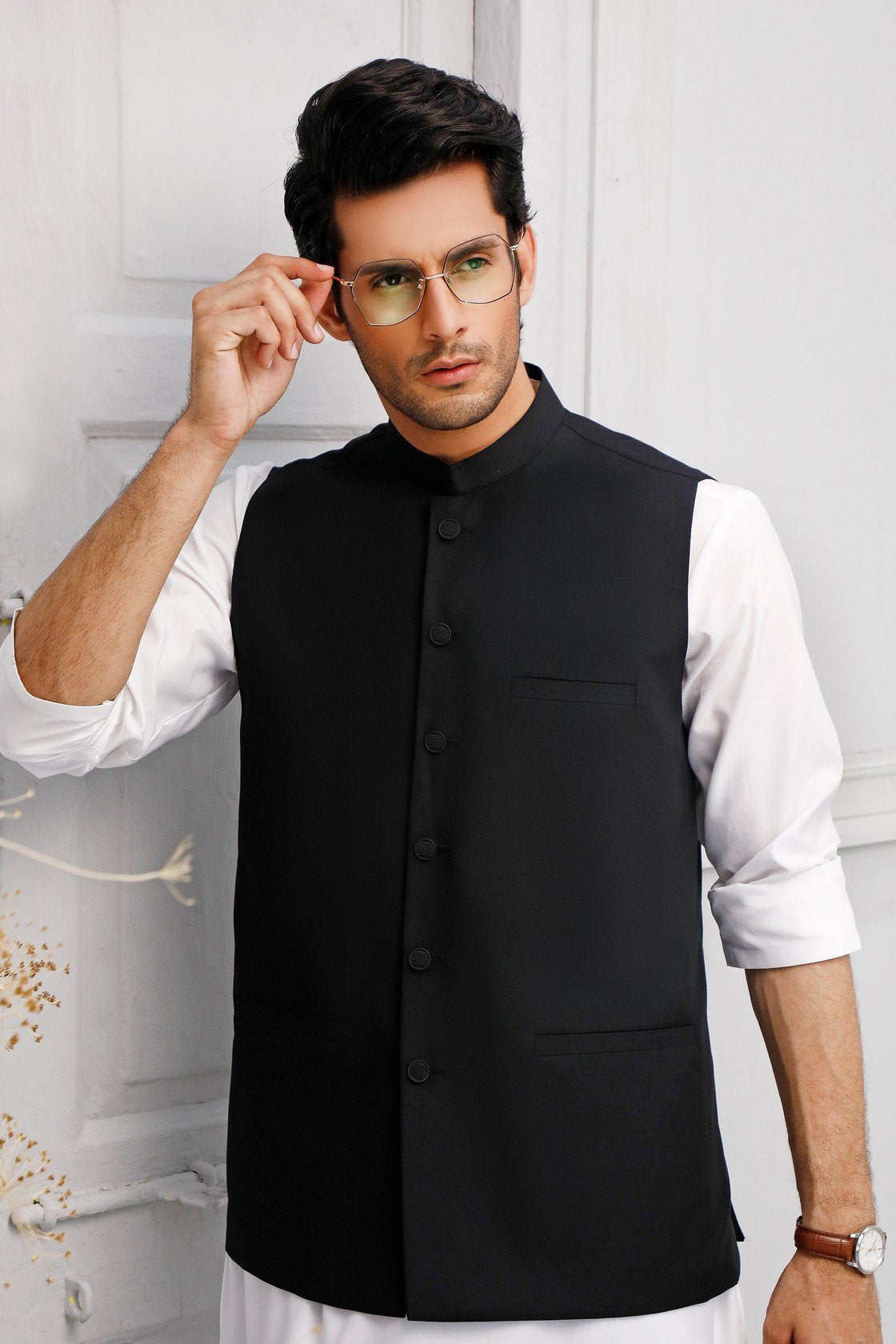 Men's Waist Coat - Black