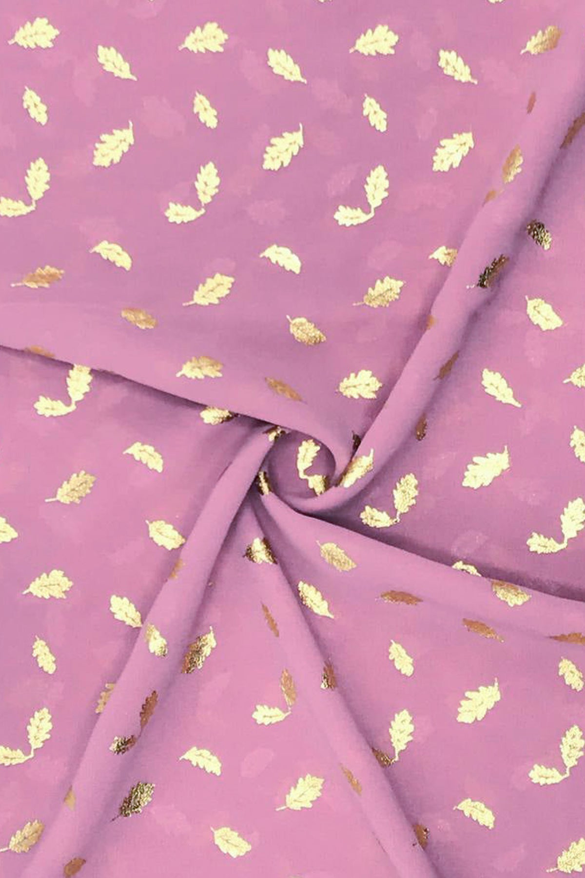 Gold Print Chiffon - Pink